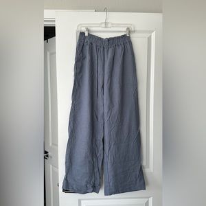 Abercrombie flowy linen/cotton blue pants, size M